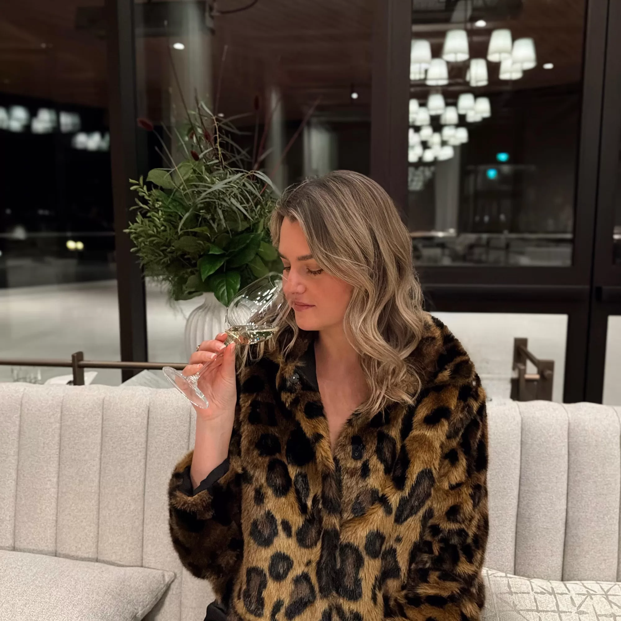 blonde girl at winery